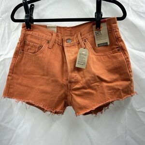 Levi's Women's Vibrant Orange Jean Shorts